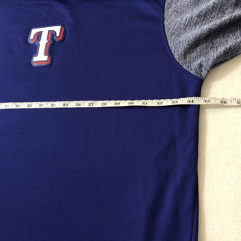 Texas Rangers Shirt Mens 5XL Blue Long Sleeve MLB Baseball Majestic ThermaBase - Picture 7 of 10